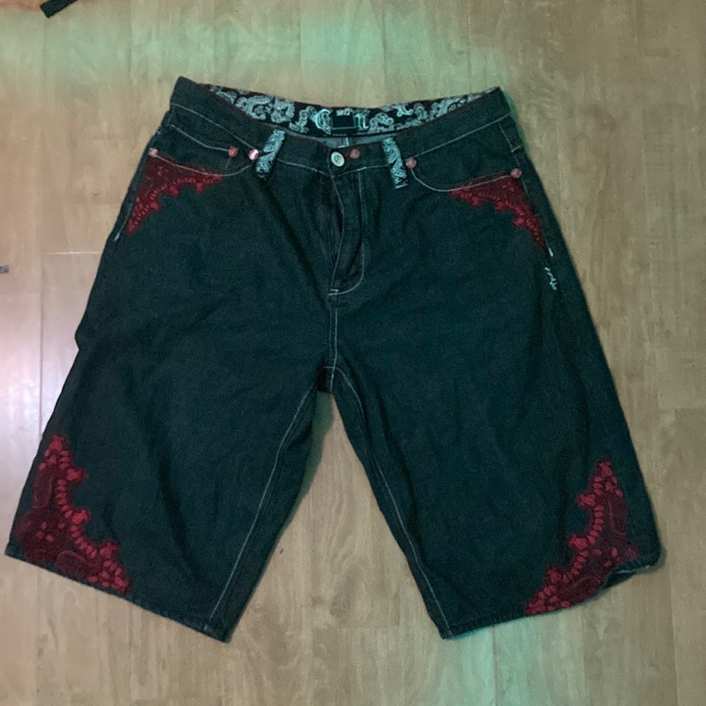 COOGI embroidered jean shorts
